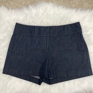 Ann Taylor Signature Navy Blue Denim Fabric Shorts, Size 8